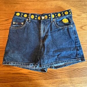 LEI denim shorts girls 14 NWOT Smiley face